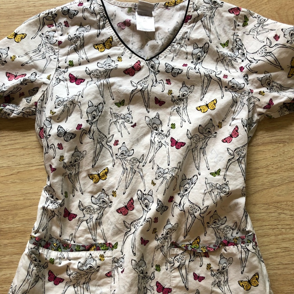 Bambi scrub top, Disney, XS